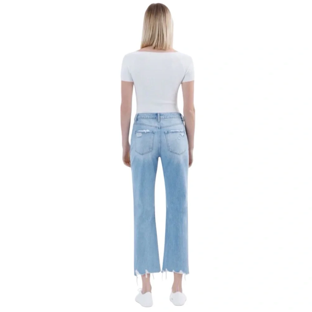 Flying Monkey 31 Angie High Rise Rigid Crop Straight Women’s Jeans Distressed